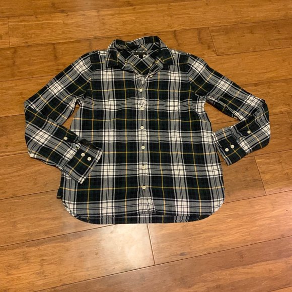 J. Crew Tops - J Crew Women's Plaid Button Down Long Sleeve Green